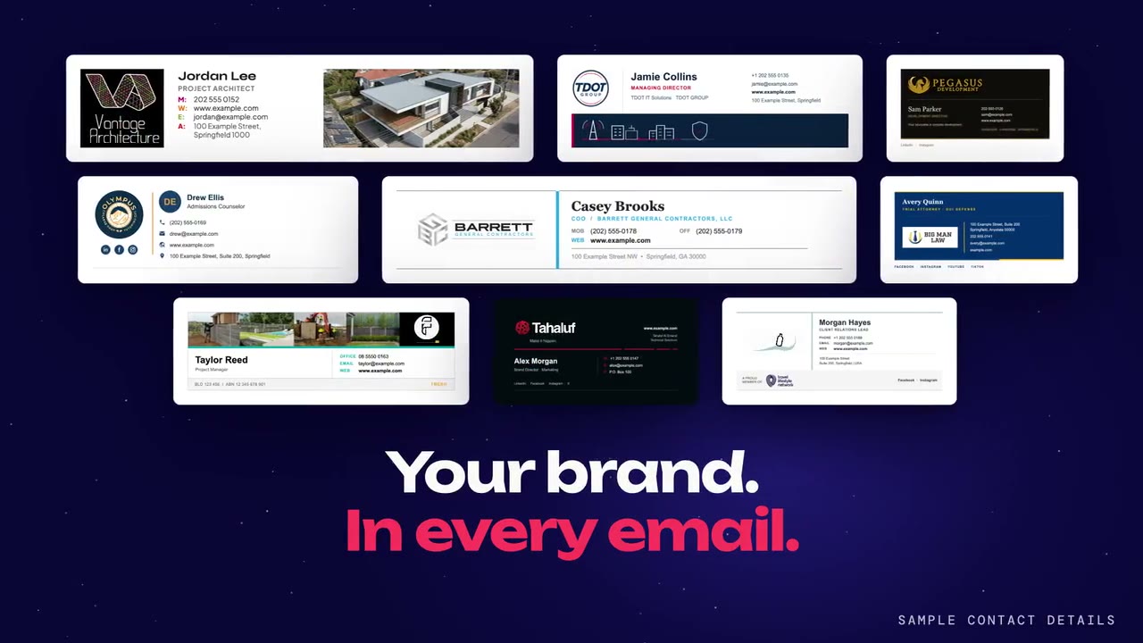 Email signatures reel for Selected clients (Animated email signatures)
